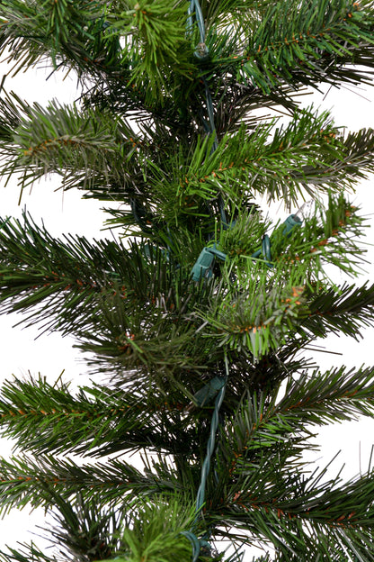 9Ft X 10" Windsor Pine Garland W/Clear Lights Green