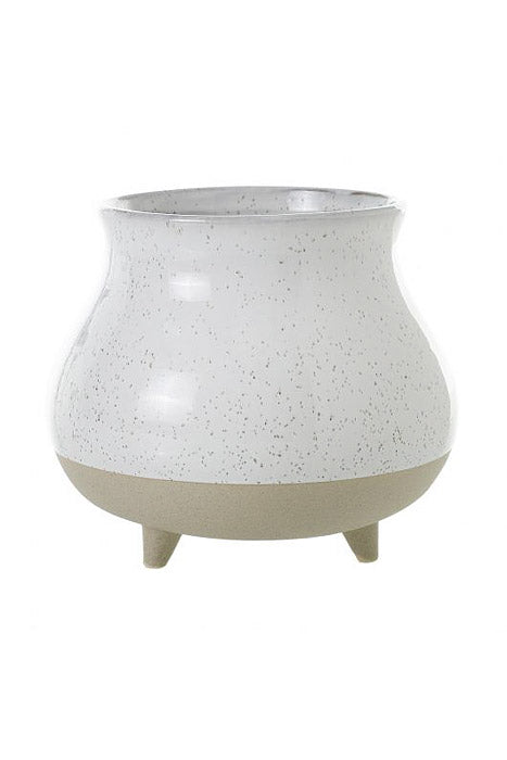 7" X 6.25" Blair Pot Two Tone Cream