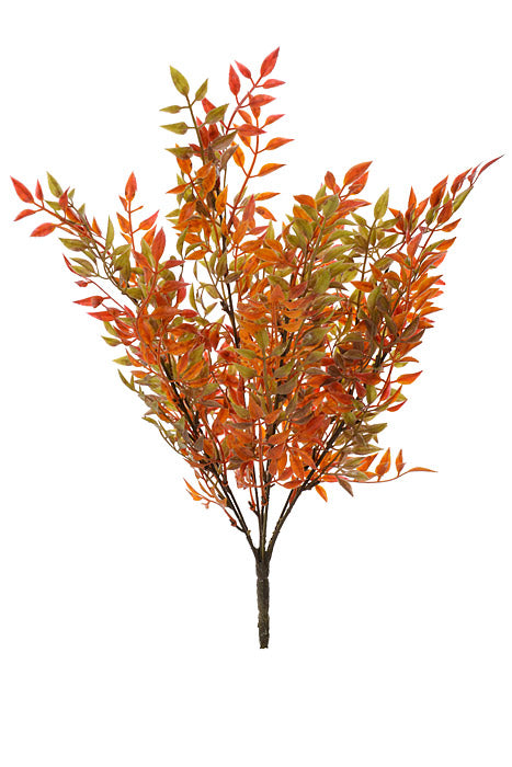 18&quot; Plastic Smilax Bush Green/Orange