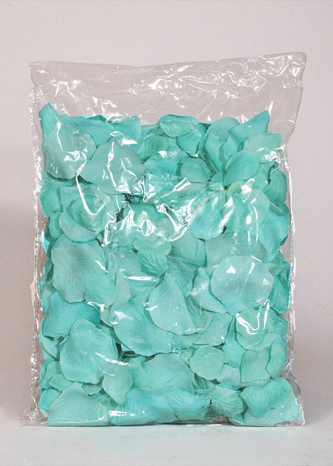 Silk Rose Petals Aqua Pkg/500
