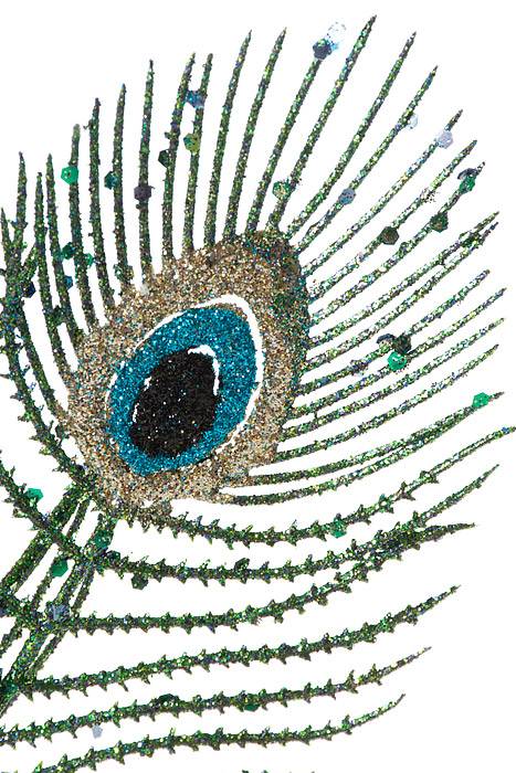 29" Glitter Plastic Peacock Feather Peacock