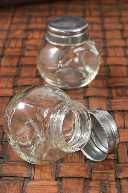 2" X 2" X 1.5" Glass Cruet W/lid Clear/silver Pkg/9
