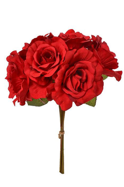 14" Silk Rose Bouquet Red