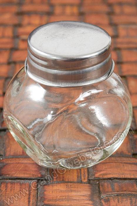 2" X 2" X 1.5" Glass Cruet W/lid Clear/silver Pkg/9