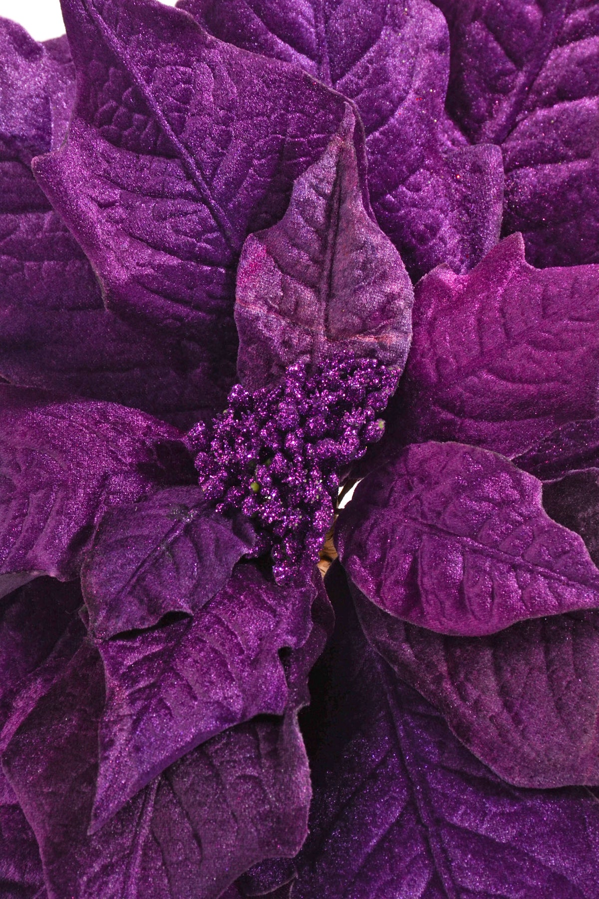 22" Velvet Poinsettia Pick Purple