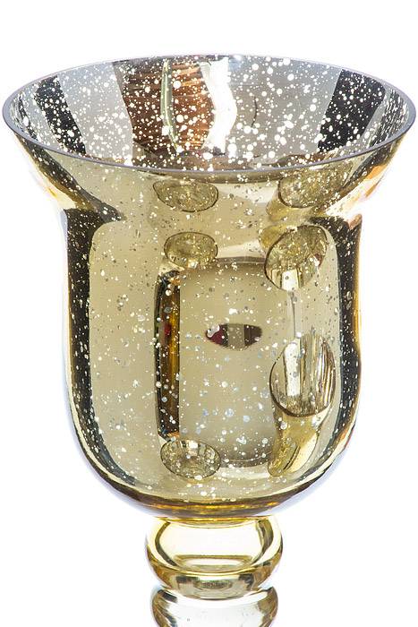 12&quot;/ 15.75&quot;/ 19.75&quot; Mercury Glass Candle Holder Gold Set/3