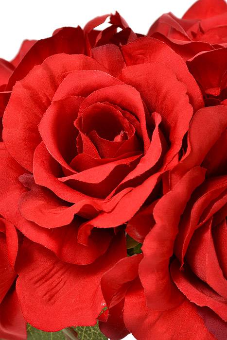 14" Silk Rose Bouquet Red