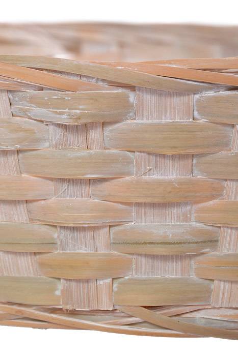 12 x 4" Round Bamboo Basket White