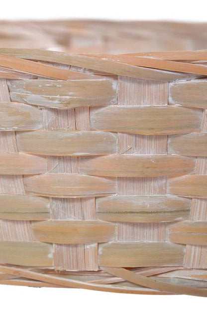 12 x 4" Round Bamboo Basket White