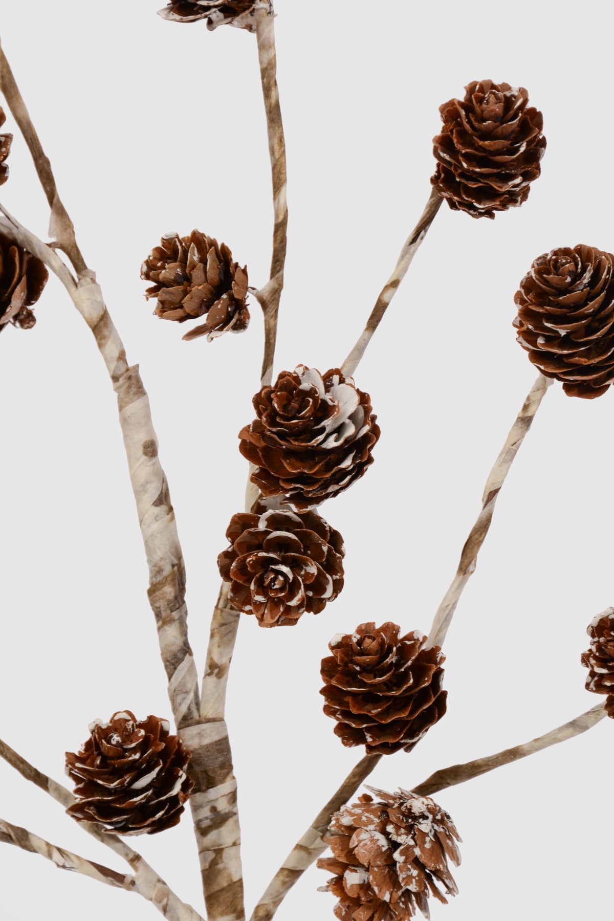 15.5" Frosted Mini Pine Cone Spray Natural Frost