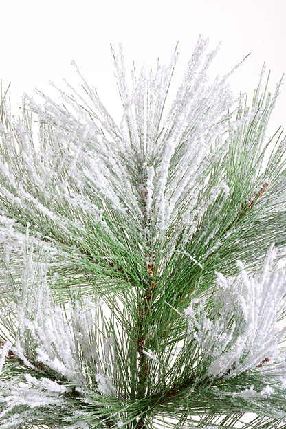 30" Snowy Needle Pine Stem Green/White