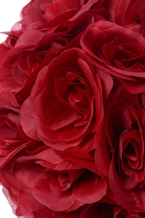 12&quot; Rose Ball W/ribbon Burgundy