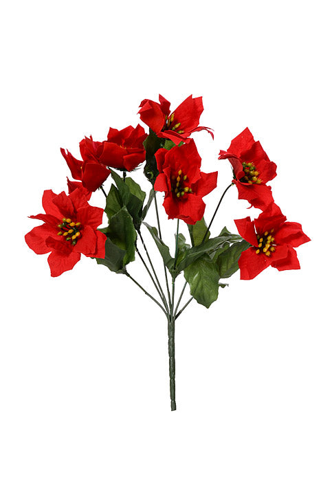 12" Poinsettia Bush Red