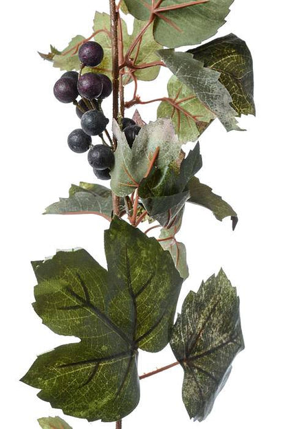 6ft Grape Leaf Garland W/grapes Green