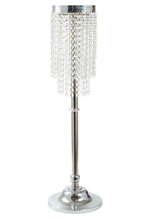 36" Candelabra W/bead Silver