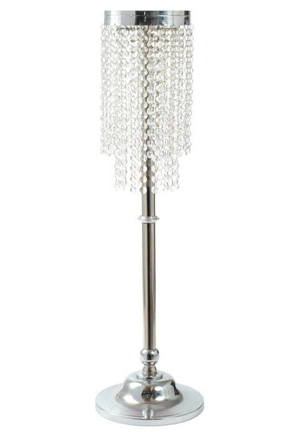 36" Candelabra W/bead Silver