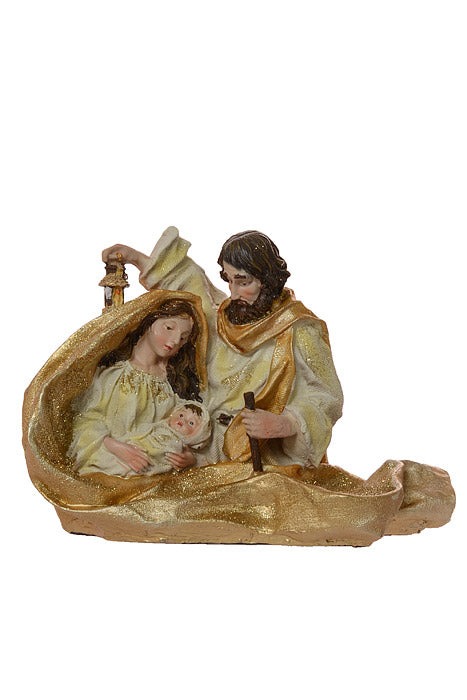 11" Resin Flowing Robe Holly Family Bust Gold/Cream