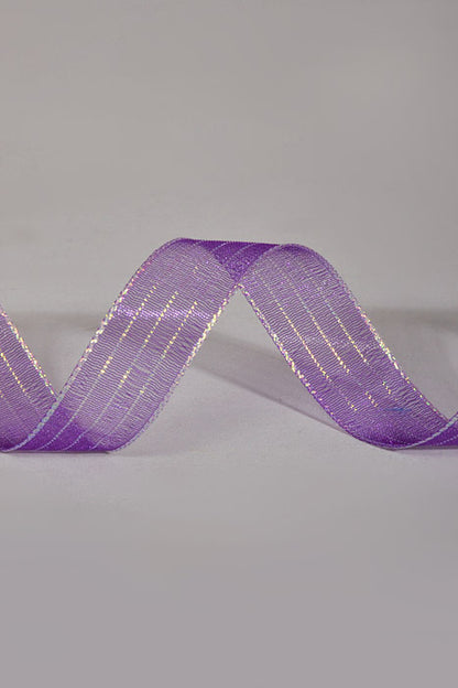 5/8" X 50Yds Metallic Pinstripe Sheer Ribbon Purple Iridescent