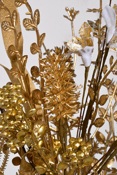 24" Mixed Xmas Spray Gold