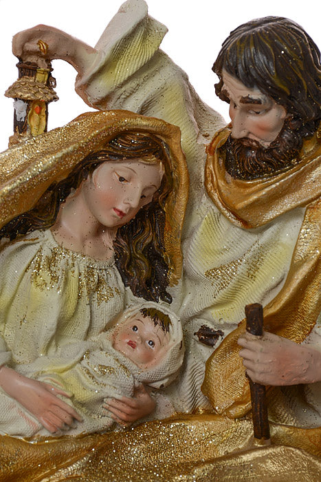 11" Resin Flowing Robe Holly Family Bust Gold/Cream