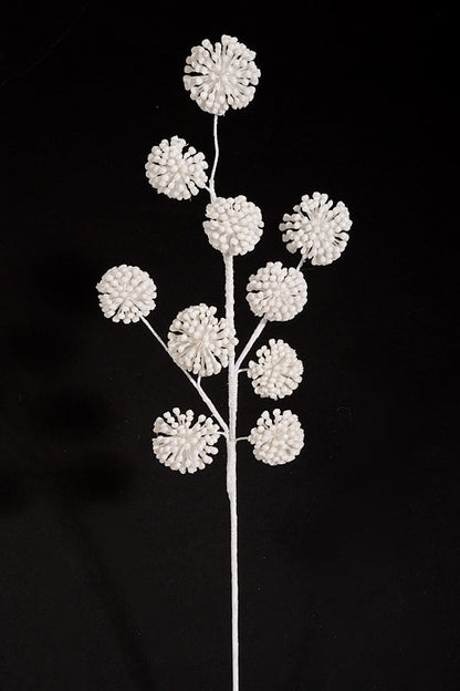 26" Glitter Nut Ball Spray White