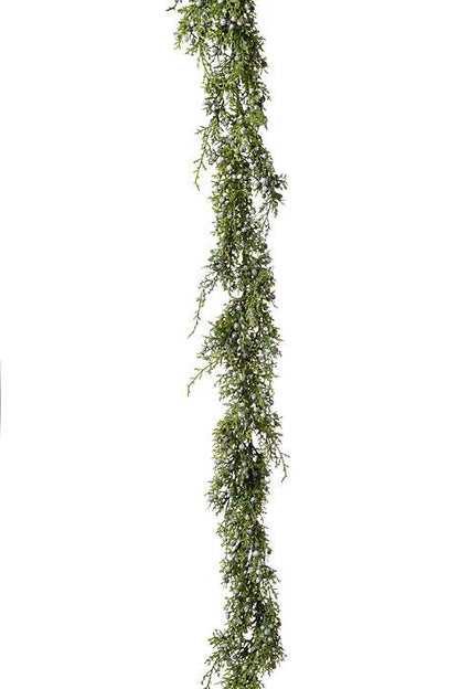 4ft Plastic.juniper Garland W/berries Green