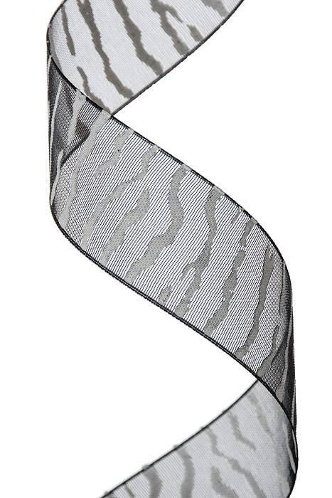 7/8" X 25yds Black Sheer W/white Zebra