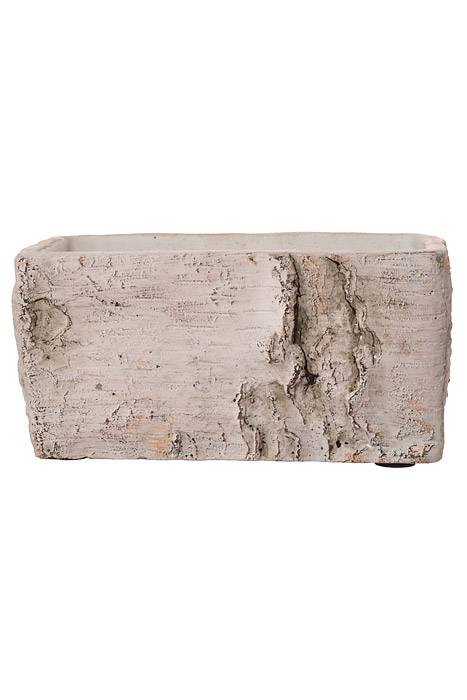 5.5" Rectangular Cement Birch Bark Design Planter
