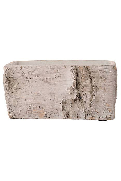 5.5" Rectangular Cement Birch Bark Design Planter
