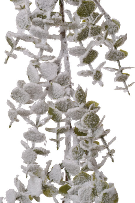 6Ft Iced Eucalyptus Garland (Snow/Green)