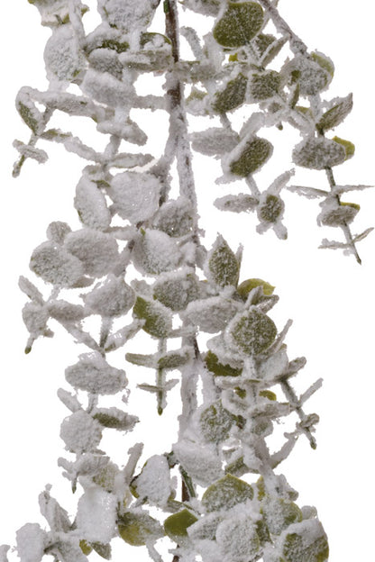 6Ft Iced Eucalyptus Garland (Snow/Green)