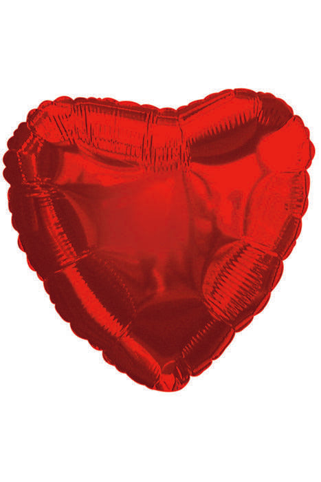 18" Heart Foil Balloon Metallic Red Pkg/10
