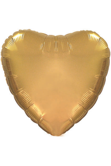 18" Heart Foil Balloon Antique Gold Pkg/10