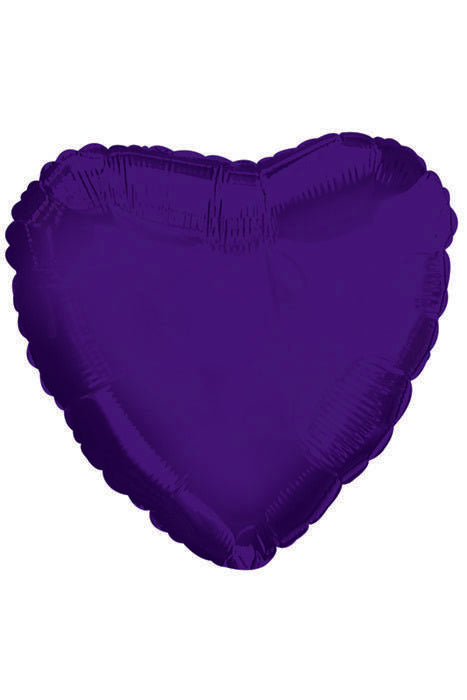 18" Heart Foil Balloon Deep Purple Pkg/10