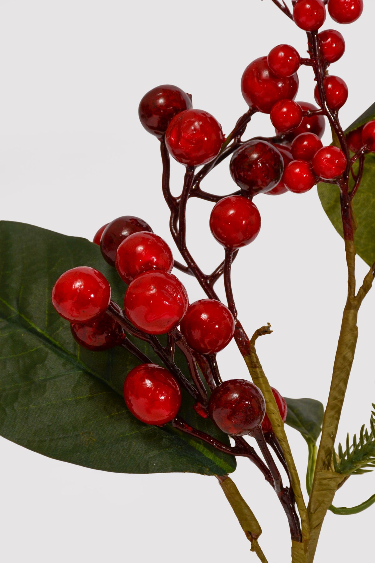 16" Bay Leaf Spray Green/Red