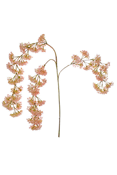 35" Artificial Weeping Laurel Flower Spray Peach