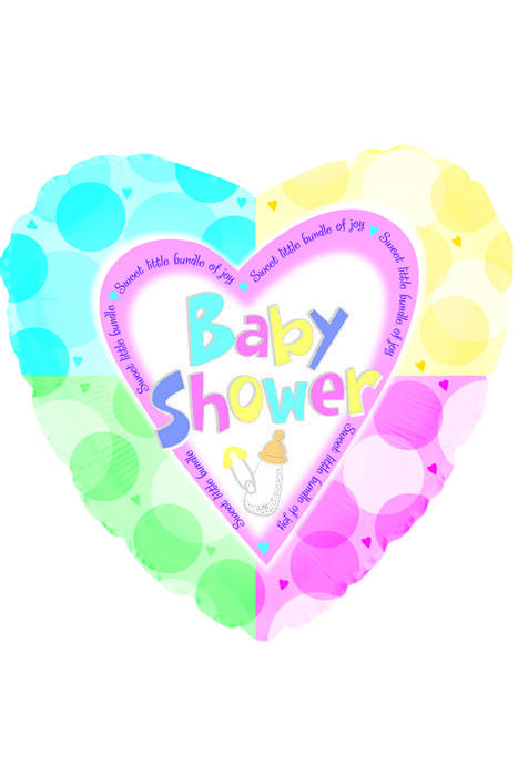 18" Foil Baby Shower Heart Balloon Pkg/10
