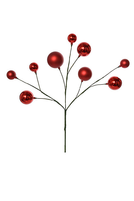 24" Pick Shiny Matte Ornament Red