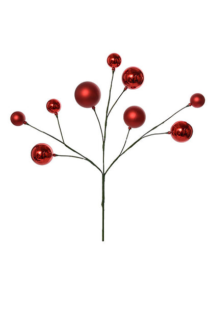 24" Pick Shiny Matte Ornament Red
