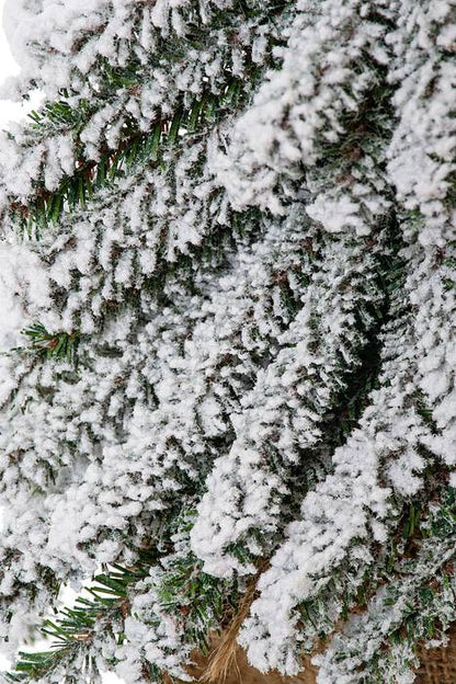 19" Snow Mini Pine Tree W/wood Stand