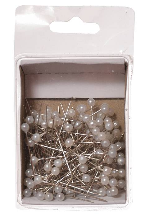 1-1/2&quot; Pearl Corsage Pin White Pkg/144