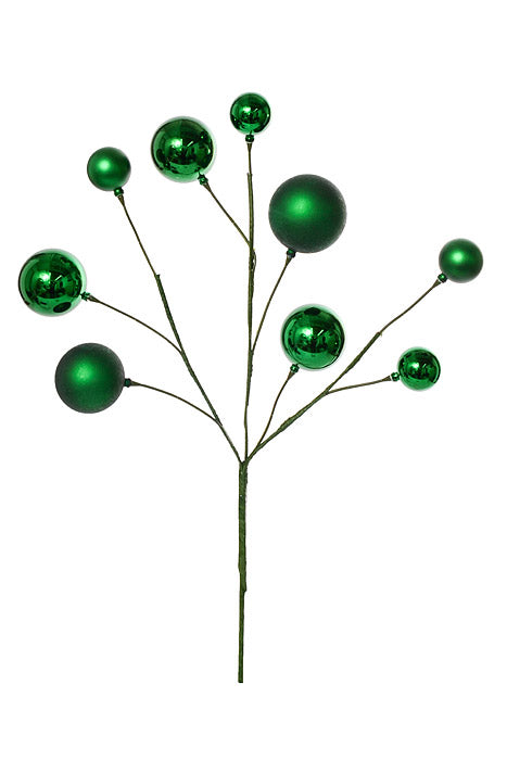 24" Pick Shiny Matte Ornament Green