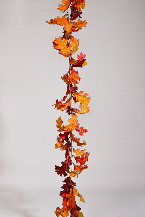 59" Artificial Oak Leaf Garland Red/Yellow/Orange