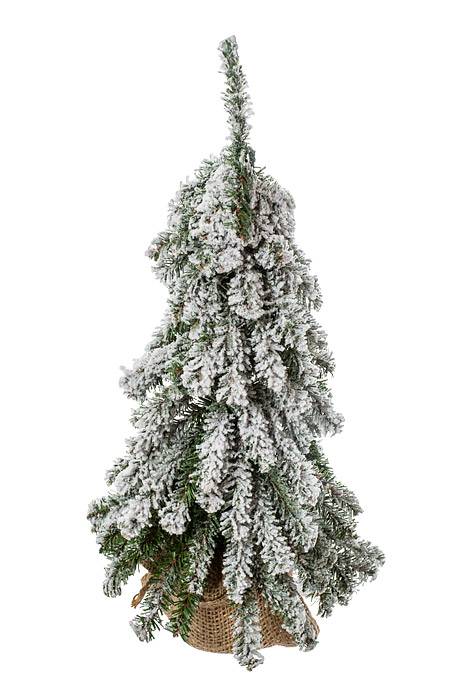 15" Snow Mini Pine Tree W/wood Stand