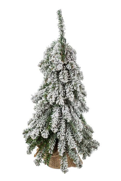 15" Snow Mini Pine Tree W/wood Stand