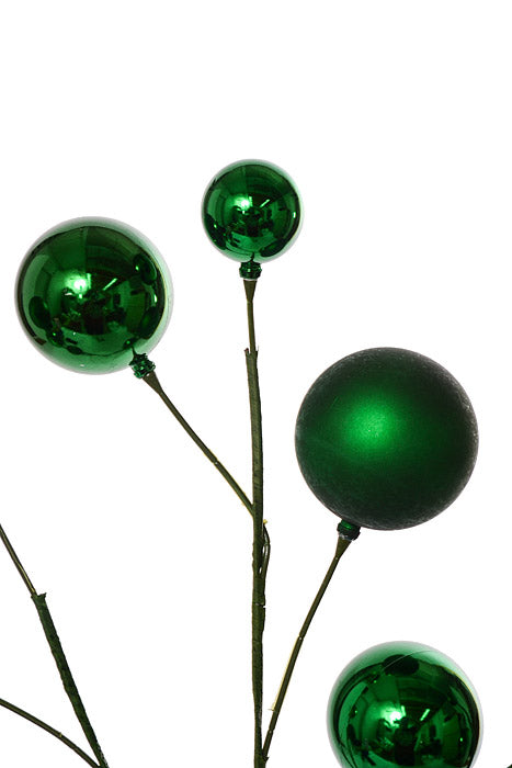 24" Pick Shiny Matte Ornament Green