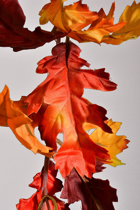 59" Artificial Oak Leaf Garland Red/Yellow/Orange