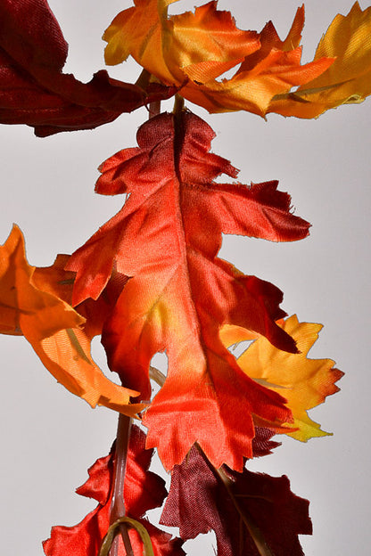 59" Artificial Oak Leaf Garland Red/Yellow/Orange