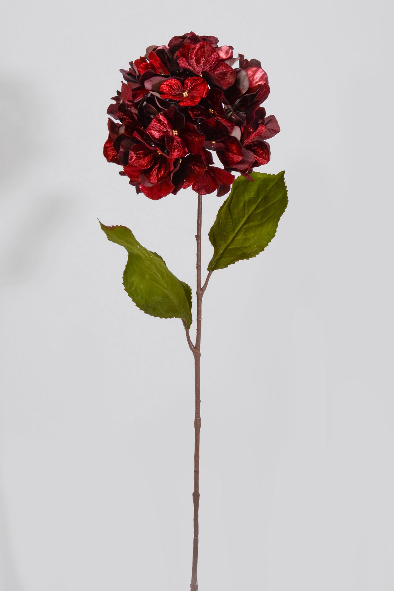 29" Shimmer Velvet Hydrangea Spray Burgundy