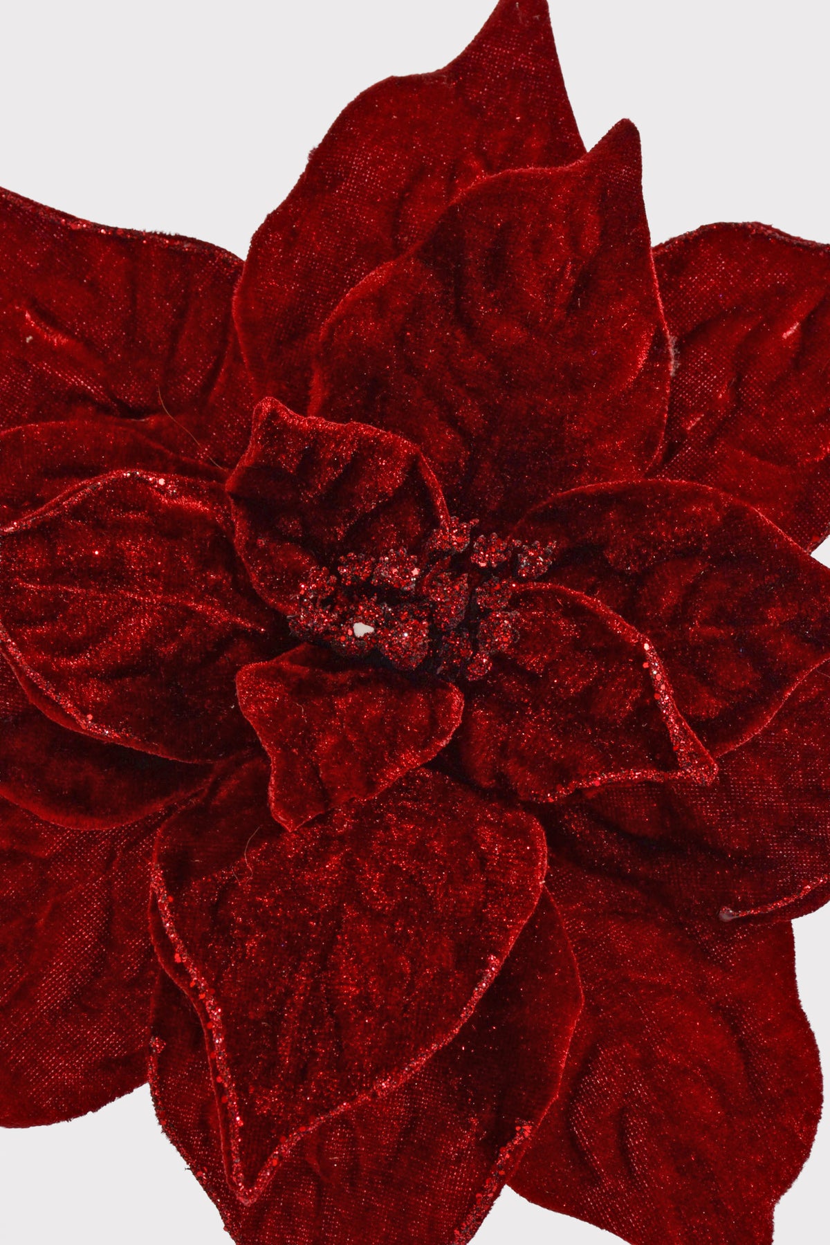 23" Velvet Poinsettia Stem Burgundy